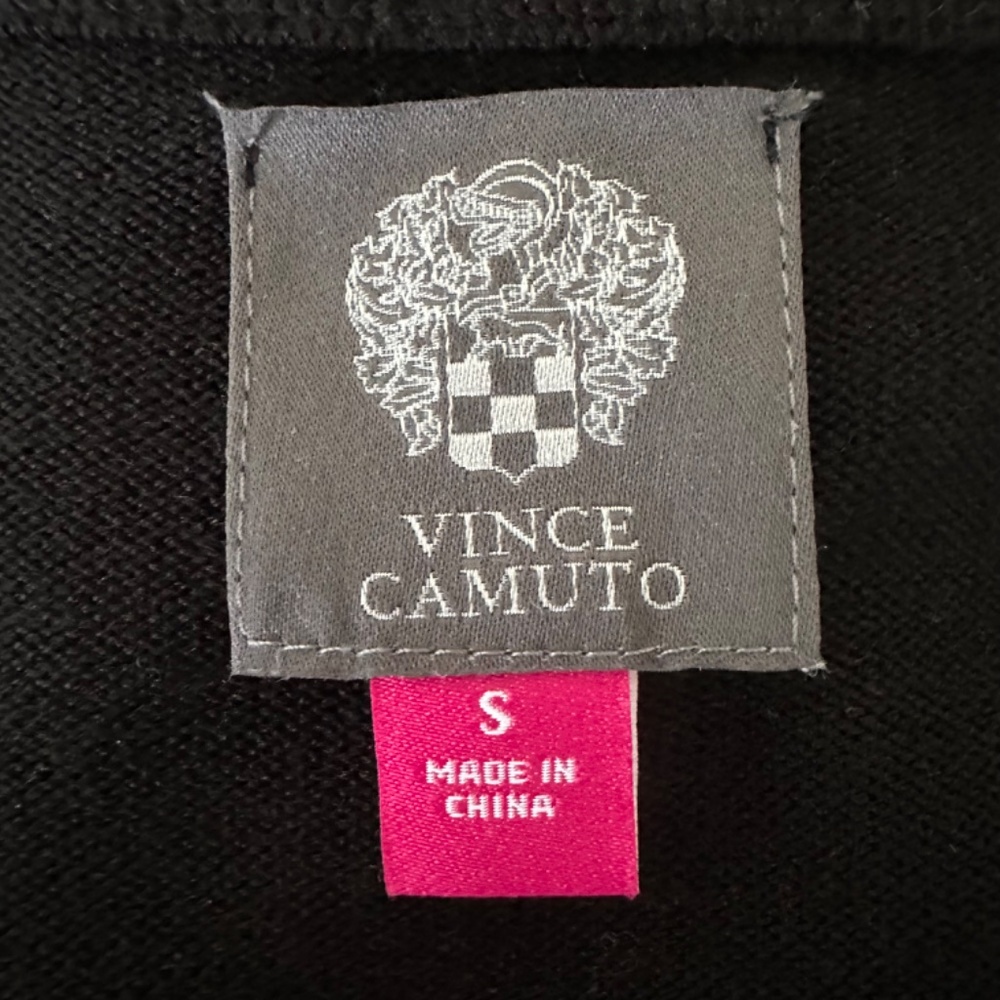 Vince Camuto Women S Black & White Sleeved Ruffled Fit & Flare Midi Knit Dress - Picture 12 of 13